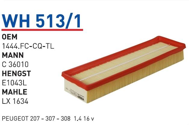 WUNDER WH513/1 HAVA FİLTRESİ - PEUGEOT 207 - 307 - 308 1.4 16 v