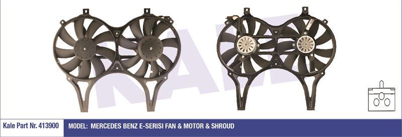 Kale 413900 Fan Motoru Mercedes W210 1995 Sonrası Davlumbazlı 350W 295Mm