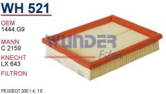 WUNDER WH521 HAVA FİLTRESİ - PEUGEOT 206 1.4, 1.6