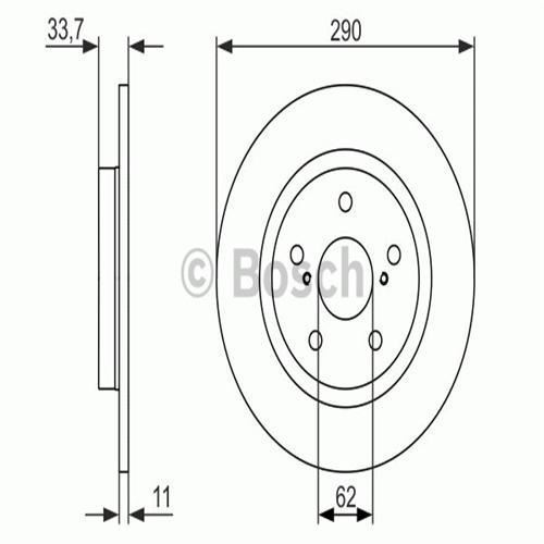 Bosch 986479656 Fren Diski Arka Avensıs 2008 Sonrası Düz 290Mm