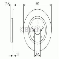 Bosch 986479656 Fren Diski Arka Avensıs 2008 Sonrası Düz 290Mm