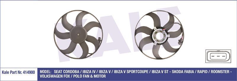 Kale 414900 Fan Motoru Polo Iv 2001 Sonrası Polo V 2009 Sonrası Fox 2005 Sonrası 1.2I 1.4 16