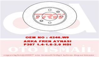 Fren Diski Arka 307 2000 Sonrası 1007 2005 Sonrası Partner 1996 Sonrası / Xsara Pıcasso 99-