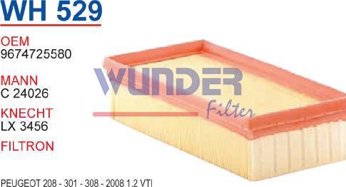 WUNDER WH529 HAVA FİLTRESİ - PEUGEOT 208-301-308-2008 1,2 VTİ