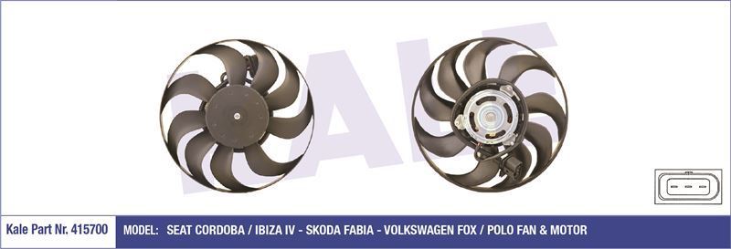 Kale 415700 Fan Motoru Polo Iv 2001 Sonrası 1.2 1.2 12V 1.4 Fsı 1.4 16V 1.