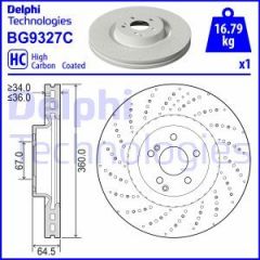 Delphi Bg9327C Fren Diski Ön W204 Amg C63 08-14 W205 Amg C63 14-