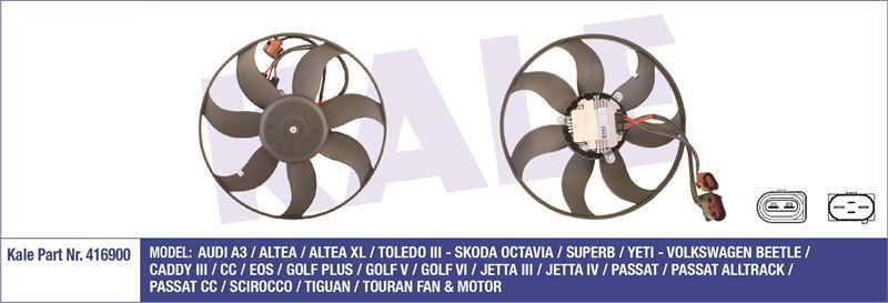 Kale 416900 Fan Motoru Golf V 2003 Sonrası 1.4 Tsı 1.9 Tdı 2.0 Tdı Golf Vı