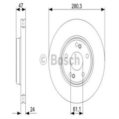 Bosch 986479743 Fren Diski Ön Laguna Iı 2001 Sonrası Havalı 280Mm 5 Bıjon