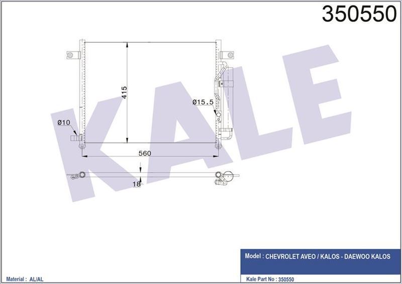 Kale 350550 Klima Radyatörü Aveo Kalos T250