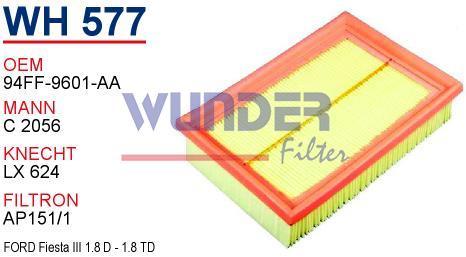 WUNDER WH577 HAVA FİLTRESİ - FORD FiESTA III 1.8 D-1.8 TD