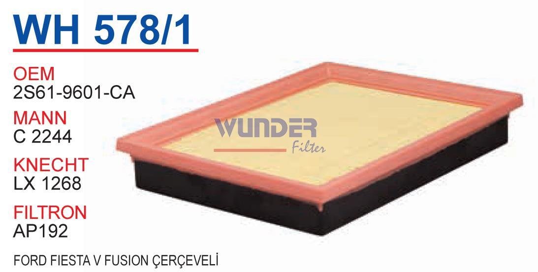 WUNDER WH578/1 HAVA FİLTRESİ - FİESTA V -02 , FUSİON /FUSİON PLUS