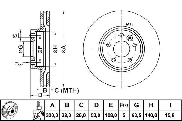 Bosch 986479974 Fren Diski Ön S-Max 2006 Sonrası Mondeo Iv 2007 Sonrası Galaxy Iıı