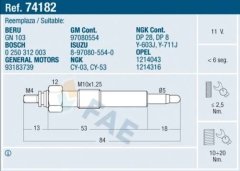 Fae 74182 Isıtma Kızdırma Bujisi Corsa B Astra F Kadett E 1.7