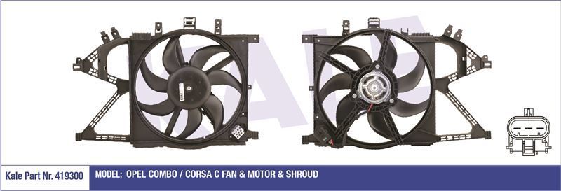 Kale 419300 Fan Motoru Radyatör Corsa C 2000 Sonrası 1.0 12V 1.2 16V 1.4 1
