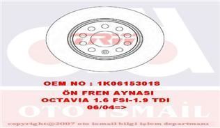 Fren Diski Ön Golf V 2003 Sonrası Golf Vı 2008 Sonrası Jetta Iıı 05- Jetta Iv  2010 Sonrası B