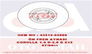 Trw Df4317 Fren Diski Ön Corolla 2003-2007 Dızel Havalı 275Mm