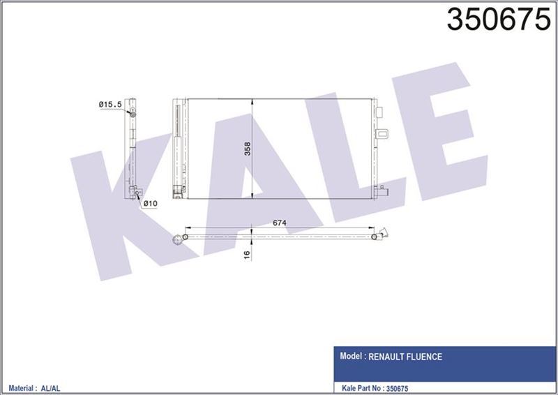 Kale 350675 Klima Radyatörü  2013 Sonrası Fluence 1.6