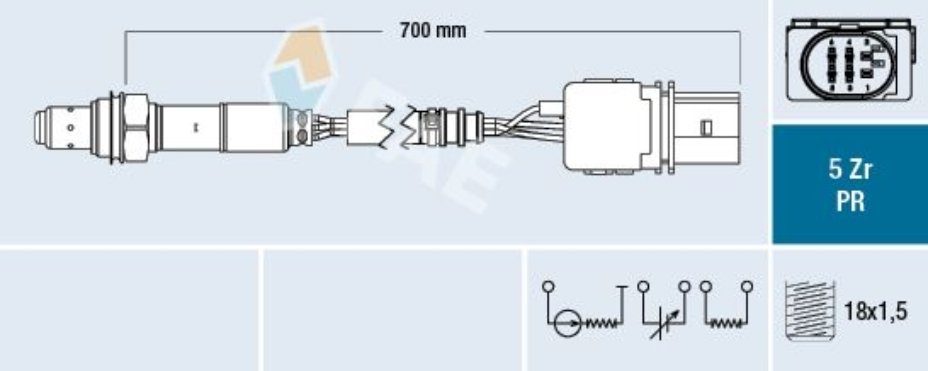Fae 75158 Oksijen/Lambda Sensörü Golf6-Jetta-Polo-A1  2010 Sonrası Cbza-Cbzb 12 Ts