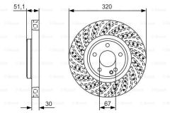Bosch 0986479A60 Fren Diski Ön [32 Mm / 3-28 Mm] Hava Kanallı.