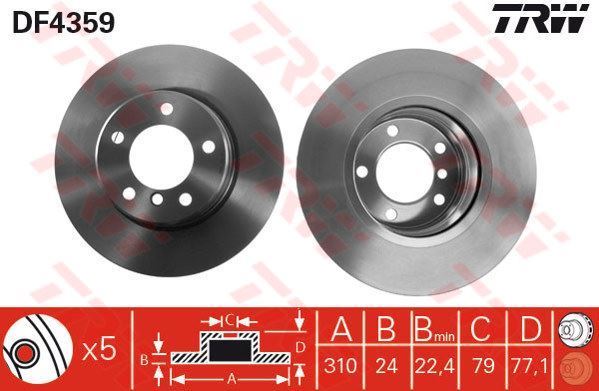 Trw Df4359 Fren Diski Ön Bmw 5 E60 E61 2004 Sonrası  Havalı 310Mm