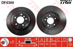 Trw Df4360 Fren Diski Arka Bmw 5 2003 Sonrası Havalı 320Mm