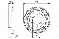 Bosch 0986479A65 Fren Diski Ön Hava Kanallı 338 Mm Land Cruıser 2