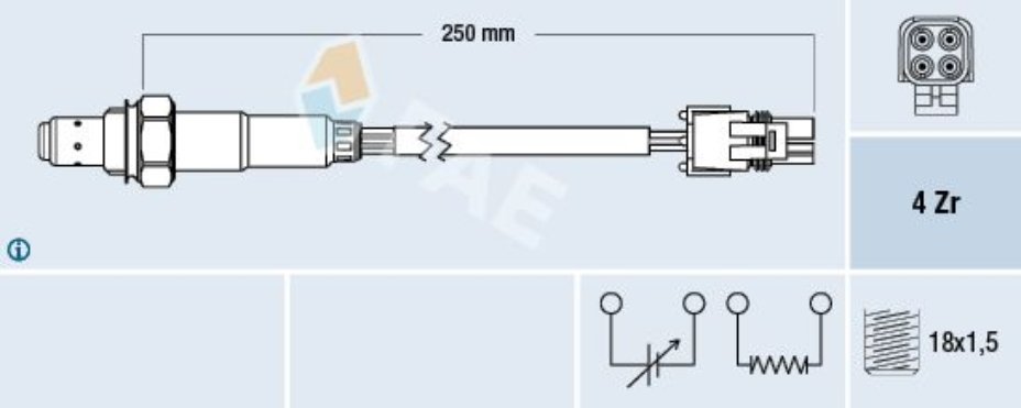 Fae 77129 Oksijen/Lambda Sensörü R19 1,6-Megane 2,0-Laguna 1,8-2,0