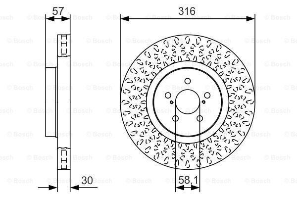 Bosch 0986479A81 Fren Diski Ön [316 Mm / 3-28 Mm] Hava Kanallı