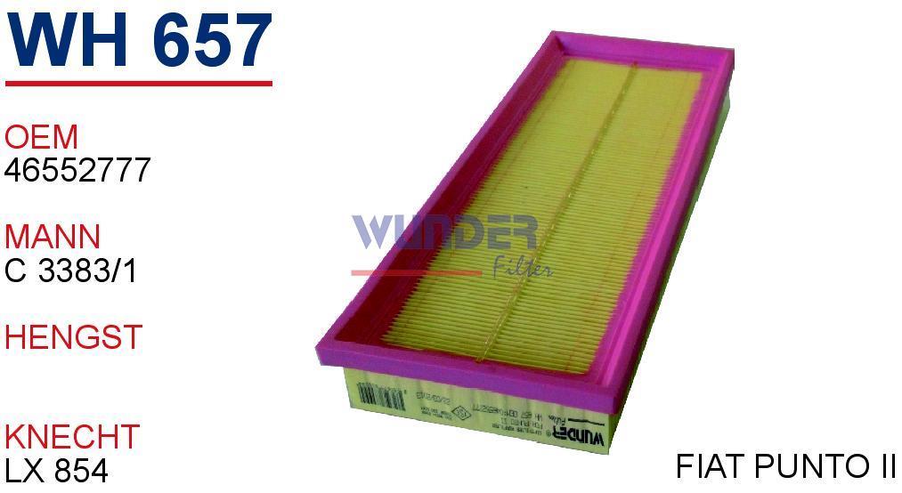 WUNDER WH657 HAVA FİLTRESİ - FİAT PUNTO II