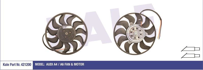 Kale 421200 Fan Motoru A4 2000 Sonrası A6 2001 Sonrası Ac / Exeo 2009 Sonrası 200W-280Mm