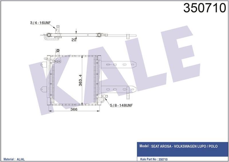 Kale 350710 Klima Radyatörü [ Volkswagen Lupo 1.0 1.4 1.7 98-05-