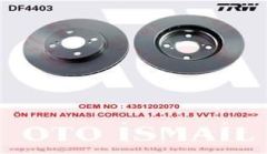 Trw Df4403 Fren Diski Ön Corolla 2003-2007 Benzinlı Havalı 255Mm