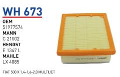 WUNDER WH673 HAVA FİLTRESİ - FİAT 500 X 1,4-1,6-2,0 MULTİJET