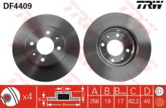 Trw Df4409 Fren Diski Ön Getz 2002 Sonrası Dızel Havalı 256Mm