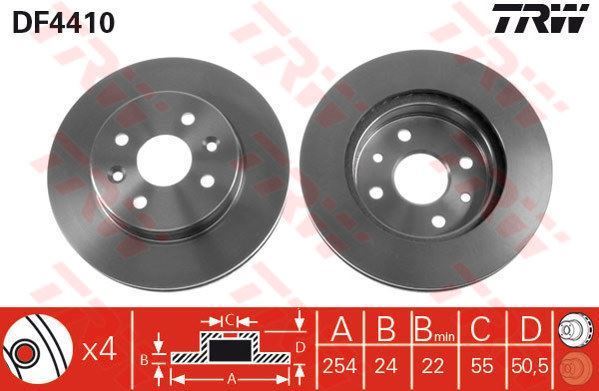 Trw Df4410 Fren Diski Ön Rıo 00-05 Havalı 254Mm