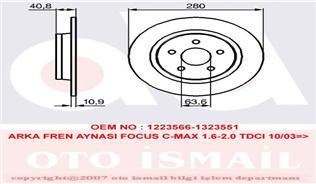 Trw Df4422 Fren Diski Arka Cmax  2007 Sonrası Focus Iı 2004 Sonrası / S40 2004 Sonrası V50 0