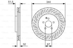 Bosch 0986479D07 Fren Diski Ön [344 /32-30 Mm]. Kaplamalı. Yüks