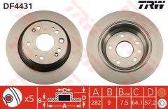 Trw Df4431 Fren Diski Arka Accord 03-08 Düz 282Mm