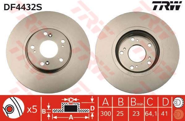 Trw Df4432S Fren Diski Ön Accord Vıı 03-08 Havalı 300Mm