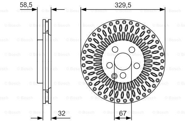 Bosch 0986479D13 Fren Diski Ön [329.5 /32-30 Mm]. Kaplamalı. Yü