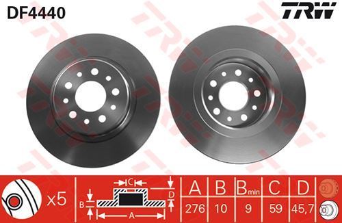 Trw Df4440 Fren Diski Arka 156 1997-2006 Gt 03-10 Düz 276Mm