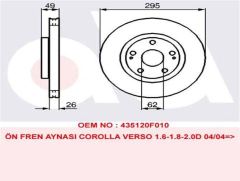 Trw Df4445S Fren Diski Ön Avensıs 03-08  2.0 2.0 D4D 2.4 Havalı 2