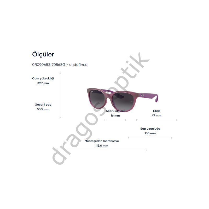 RAYBAN RJ9068S 7056/8G 47 ÇOCUK GÜNEŞ GÖZLÜĞÜ