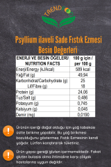 Trend Food 350 g Şekersiz Fıstık Ezmesi Psyllium (Karnıyarık otu tohumu) İlaveli