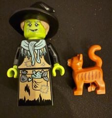 Orjinal Lego Minifigür Witch with Cat