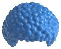 Minifigure, Hair Bubble Style (Afro) Blue