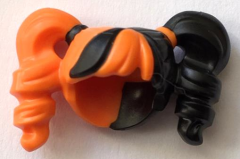 Hair Female Pigtails High Bouncy, Hole on Top with Black Hair on Left Side and Black Tie on Right Side Pattern
