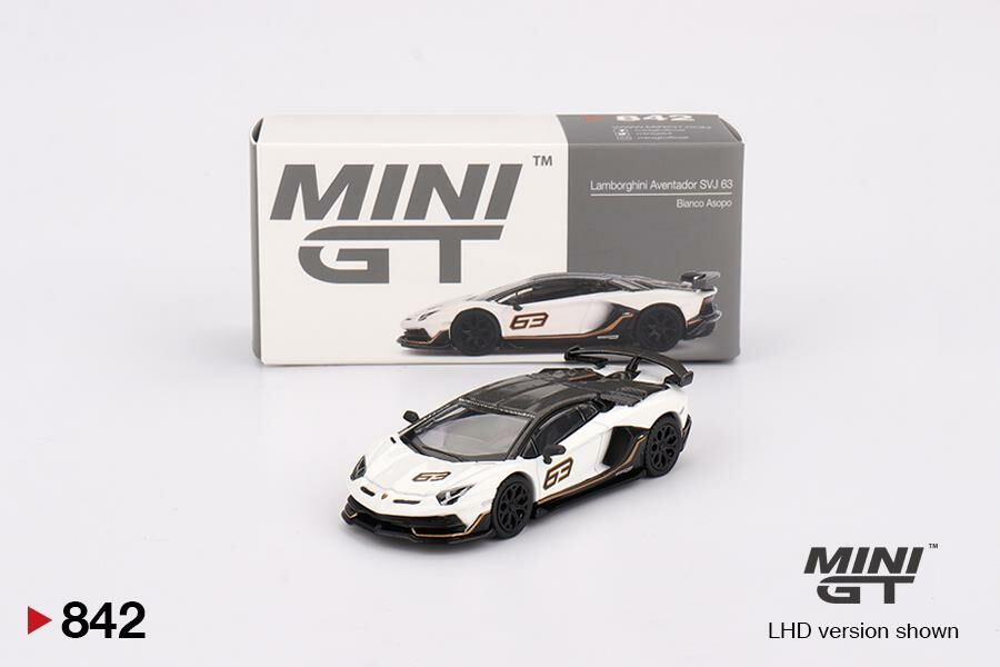Mini GT Lamborghini Aventador SVJ 63 Bianco Asopo 842