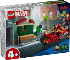 Lego Marvel Marvel Motosikletli Iron Man ve Hulk 76287