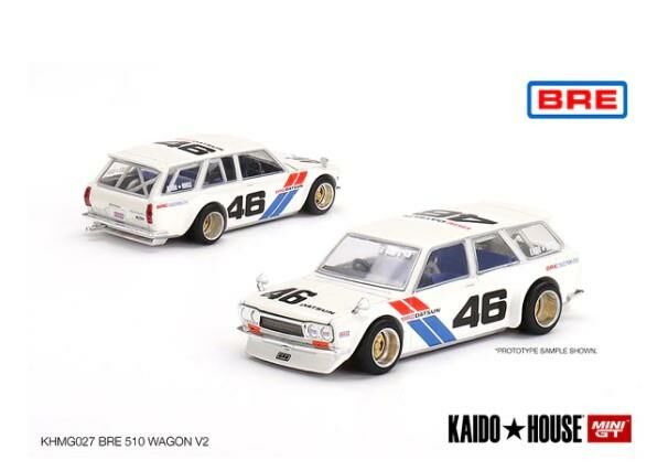 Mini GT Kaido House Kaido GT Datsun 510 Wagon BRE Version 2 White Limited Edition - 027